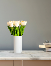 Artificial Tulip Flower Sticks (5 Sticks, 50 cm, White)